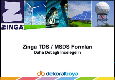 Zinga Ürün Bilgi Formu TDS / MSDS